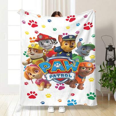 Paw Patrol 1 Peça Cobertor de Flanela Patrulha Canina, Cobertor Macio e Aconchegante para Tirar Soneca, Viagem, Sofá, Quarto, Escritório, Decoração do Lar