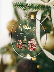 1-2 قطعة من الزينة المخصصة لعيد الميلاد، قابلة للتخصيص بالأسماء، قلادات أكريليك، مثالية للتعليق على أشجار عيد الميلاد، تتميز بتصاميم سانتا كلوز أو شجرة عيد الميلاد. مناسبة للديكور الخارجي والداخلي وحفلات الأعياد. ملونة وجميلة وشفافة، هذه الزينات الدافئة والجذابة تشكل هدايا مخصصة مثالية للآباء والأمهات والأبناء والبنات والأصدقاء والزملاء، مثالية لعيد الميلاد