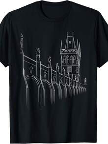 Charles Bridge Czech Republic T-Shirt - 款式7 - 查看 1