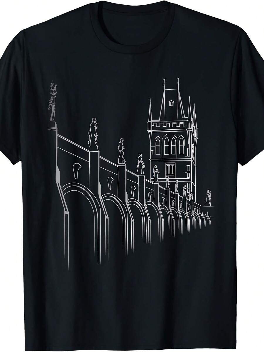 Charles Bridge Czech Republic T-Shirt - 款式7 - 查看 1