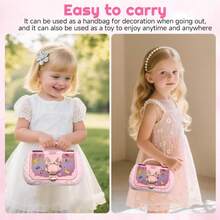 女孩过家家化妆套装，儿童公主装扮玩具，含唇彩、眼影、指甲油，圣诞节生日礼物，适合3-12岁儿童 - 彩色 - 查看 8