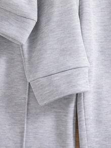 两件套少女休闲蝴蝶印花落肩圆领长袖卫衣长裤套装，保暖连帽衫和长裤，秋冬季