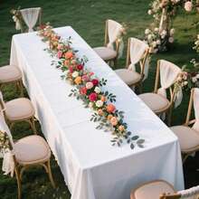 1 件装多用途白色桌布，适用于节日聚会、家庭派对、酒店、餐厅、团体活动、甜点桌、咖啡桌、餐桌铺面。 - 白色 - 查看 4