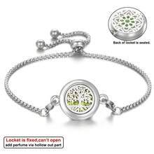 2026 New Aromatherapy Diffuser Products Tool Accessories Aroma Bracelets Stretchable Aromatherapy Essential Oil Diffuser Bracelet Adjustable Chain Perfume Oils Diffuser Bracelets For Men Women Couple Gifts - Silver - View 14
