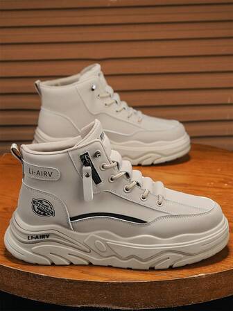 Men's High-Top Leather Boots, Autumn/Winter New Arrival, Thermal Lined, Thick Sole, Increased Height, Non-Slip, Round Toe, Lace-Up, Side Zipper, Plus Size 46, Men's Boots, Mid-Calf, Fashion , Outdoor, Party, Street Style, Men's Outdoor Hiking Boots, Leather, Waterproof, Oil-Resistant, Men's Leather Shoes, Outdoor, Fashionable, Sports, Men's Anti-Puncture Anti-Crush Work Boots, Outdoor Desert Boots, Motorcycle Boots, Down To -40°C Warm Fur Boots, Men's Mid-Calf Boots