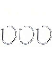 1/3/5Pcs Elegant Gold-Plated D-Shape Fake Piering Nose Ring Women Fashion 14K Golden Punk Non Piercing Nose Clip Stainless Steel Perforation Septum Suitable For Teenagers Body Suitable For Daily Wear And Vacation Jewelry Gifts