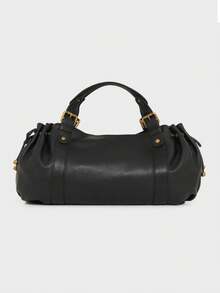 Túi xách nữ thiết kế xếp ly dây rút cổ điển, túi tote cỡ lớn sang trọng của nhà thiết kế, túi công sở bằng da PU mềm mại, túi đô thị chất lượng cao. - Nhiều màu - Xem 11