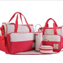 Pañalera bebe - rojo y cafe - Ver 2