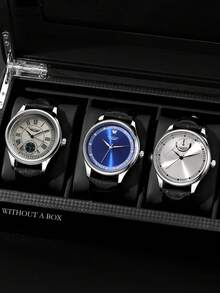 Conjunto de 3 piezas con cinturón de hombre, reloj de cuarzo con esfera cuadrada y sencilla, adecuado para festivales, fiestas, viajes y uso diario, el mejor regalo para hombres