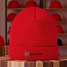 S-Bahn-Berlin Lightweight Warm Beanie - Elastic And Soft Acrylic, Vivid Green And Black Design With 'Bahns-Berlin' Logo, Perfect For Skateboarding, Outdoor Activities, And Urban Street Style, Machine Washable, Winter Headwear| Fashion Beanie| Comfortable Fit, Beanie, Hat, Suitable For Women's Christian Message, Duckduckgo, Benelli, Gojek - Đỏ - Xem 13