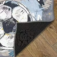 1 Stück Sportthemen Teppich mit Fußball- und Basketball-Mustern, geeignet für Kinderzimmer, Wohnzimmer, Schlafzimmer, waschbar und strapazierfähiger Teppich für Innen und Außen