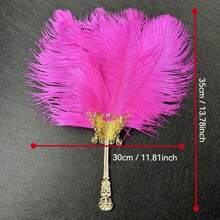 1 pieza Abanico de mano vintage con plumas, accesorio para vacaciones, abanico para cosplay, accesorio de fotografía, regalo, decoración de fiestas, todo el año