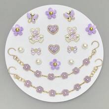 18Pcs Flower Shoe Chain Charms For Women, Bling Shoe Charms For Girls Clog Sandals, Girly Shoe Chains, DIY Shoe Decoration Accessories For Party Favor - 紫色 - 查看 3