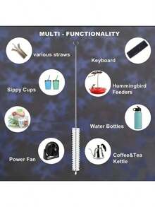 5/10pcs Reusable High-Quality Stainless Steel Cleaning Brush - Rust-Proof, Gentle On Surfaces - Ideal For Cleaning Glass, Silicone, Metal Straws, Perfect Easter Gift - Multicolor - View 8