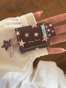 小众棕色星形设计保护套，适用于第一代/第二代/第三代/第四代蓝牙耳机