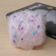 1 件羊毛、羊毛纱、钩针编织、纱线、手工染色羊毛马海毛纱，配有可爱的波尔卡圆点编织针，貂皮纱带有白色斑点针织围巾和外套。 - 彩色 - 查看 36