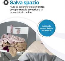 Tomaino - AMBROGIO Servo Muto da Camera da Letto in Legno di Faggio - Multifunzionale Salvaspazio per Abiti e Accessori da Camera da Letto - Bianco