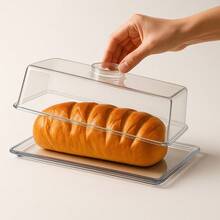 Crystal Bread Box With Hinged Lid – Organization And Freshness In Your Kitchen - Square Bread Holder - View 4