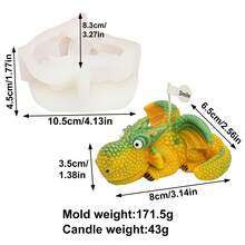 Moldes de silicona de dragón fantástico con poses diversas - Abrazando una bolsa de dinero, sentado, acostado y durmiendo sobre libros, desmoldado duradero y fácil para hacer velas, arte de yeso y resina, perfecto para la decoración del hogar bohemio - Blanco - Ver 15