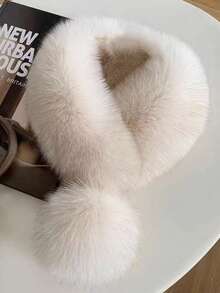 1 Stück Damen Herbst/Winter Faux Kaninchenfell umkehrbarer dicker und warmer Nackenwärmer Schal