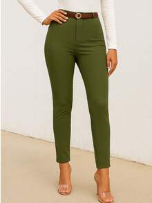 Women Pants - Olive Green - View 4