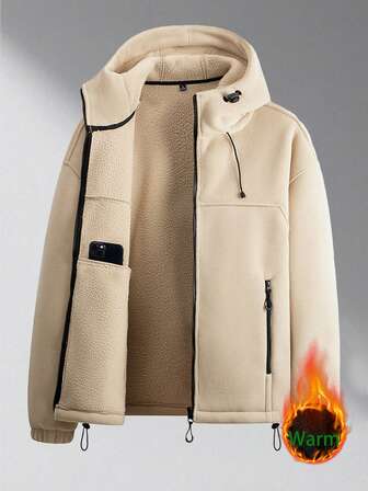 Men's Autumn/Winter Thick Hooded Sweatshirt Sweatshirt, Casual & Fashionable Fleece Jacket