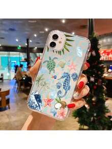 Regalos divertidos para el verano para hombres y mujeres: un estuche transparente para teléfono que incluye conchas de mar y estética del océano, compatible con modelos de for  12, 13, 14, 15, 16 y Pro Max. - Multicolor - Ver 6