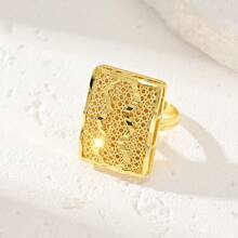Luxury Fashionable & Personalized Open Bow Design Golden Adjustable Ring For Women, Suitable For Daily, Wedding, Party And Friends Gift - Yellow Gold - View 10