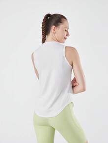 Women Workout White Tank Tops For Lightweight Athletic Yoga Gym Women's Sleeveless Shirts Quick Dry Loose Fit Sports Shirts Tops Clothes - 白色 - 查看 2