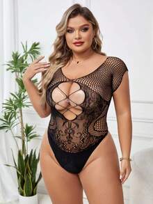 Đồ lót gợi cảm cho nữ, bộ đồ lót lưới hở đáy táo bạo, áo liền thân, đồ lót teddy, đồ lót lưới xuyên thấu, áo liền thân mini, đồ lót trong suốt dành cho câu lạc bộ đồ lót nữ. - màu đen - Xem 4