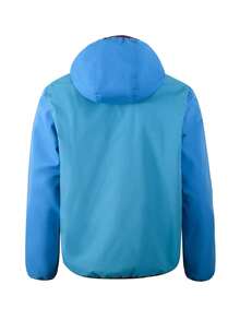 Men's Lightweight Casual Jacket Patchwork Hoodie - Blue - View 4