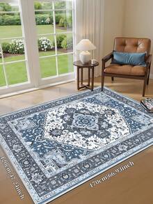Faux Cashmere Area Rugs For Bedroom, Bohemian Style, Cool Rugs Living Room, 1 Count Home Decor Carpet, Washable Runner Rug, Mat Home Decor For Kitchen, Bathroom, Dining, Fluffy And Simple, Create A Unique, Niche, And Cozy Vibe - Blue - View 16