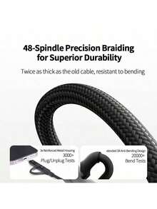 Cablu de încărcare rapidă magnetică DL58 certificat MFi. Corpul cablului împletit de înaltă rezistență rezistă la îndoire. Acceptă încărcare rapidă PD stabilă și transmitere de date. Compatibil pe scară largă cu dispozitivele Apple și Huawei. Negru.