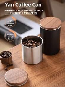 1 件复古咖啡粉密封罐，便携式咖啡豆储存罐，不锈钢食品容器，茶叶罐，咖啡豆保鲜罐，厨房密封储存罐，400ml/600ml - 彩色 - 查看 1