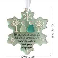 2 decorazioni natalizie piatte in acrilico, ciondoli a forma di fiocco di neve in giada, regali perfetti per le vacanze, scelte di decorazione per la casa, accessori portachiavi per feste natalizie, design festivi gioiosi.