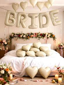 kumozawa 40 Inch Large Cream "BRIDE" Letter Balloon - Foil Balloon, Suitable For Wedding, Valentine's Day And Anniversary Party Decoration - Elegant And Festive Room Decor, Wedding Decoration - Milky White - View 2