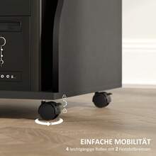 HOMCOM Computer Desk, Writing Desk With Wheels, Office Desk With Keyboard Tray, Shelf, PC Desk Black 80 X 48 X 75