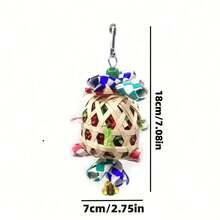 1 pieza/2 piezas Juguete de linterna de pájaro colorido, Juguete de loro navideño, Juguete de linterna de papel para masticar, Decoración de jaula de pájaros, Papel de color aleatorio - Multicolor - Ver 3