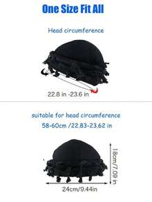 Men's Vintage Tassel Headband, Twist Headscarf, Cap, Personalized Hair Care Twist Tail Cap Halloween - 海軍藍 - 查看 7