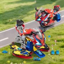 Motorcycle Engine Toy, 25 Pieces, Motorcycle Mechanic Toy With Removable Parts, Lights & Sounds, Simulated Riding & Track Racing, Kids Mechanic Workshop Set For Toddler 3 Years And Up, Red - Red - View 10