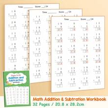 Lachilly 32 Pages Addition & Subtraction Within 20 Practice Book For Kids Preschool Kindergarten Arithmetic Workbook Handwriting Homework, Children Learning Exercises Books - Multicolor - View 13