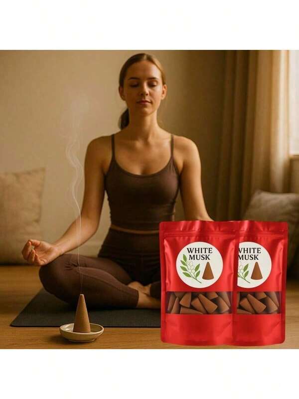 6 piezas/13 piezas/20 piezas Conos de incienso de almizcle natural hecho a mano - Adecuado para meditación, yoga, actividades al aire limpieza del hogar - Fragancia duradera - Ideal para decoraciones de Navidad, Halloween, Pascua, Acción de Gracias y Día de San Patricio, purificación del aire de la oficina, relajación y regalos festivos - Sin plumas