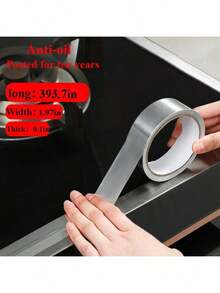 1 Roll Aluminum Foil Tape, Caulk Strip, Self-Adhesive Waterproof And Mildew-Resistant Tape For Bathtub, Bathroom Shower, Toilet, Kitchen, Basin Edges - Multicolor - View 11