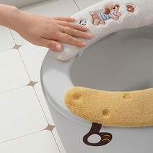 舒氏可爱猫狗图案马桶垫，柔软加厚，家用可水洗马桶垫，冬季加厚保暖，四季皆宜，温暖舒适，适用于所有马桶。