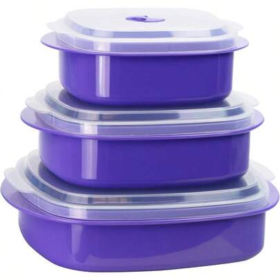 Reston Lloyd Calypso Basics By 6Piece Microwave Cookware Steamer And Storage Set Purple