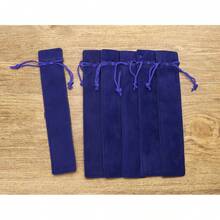 Yeanifeana 20piezas de terciopelo cordón bolígrafo 1.4 x pulgadas multicolor terciopelo bolígrafo manga bolsa de terciopelo bolígrafo caja de lápices a granel de navidad como regalos (Azul) - Negro - Ver 2