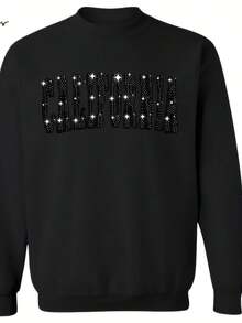 California Black On Black Bling Sweatshirt, City Bling Sweatshirt, Sequins Sweater, Glitter Hoodie Style, Game Sweatshirt, Perfect Gift - 款式1 - 查看 1