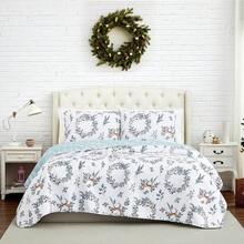 Full/Queen Quilt Bedding Set, Microfiber Quilts Queen Size, Coverlet, Stain & Pet Hair Resistant Bedding, Full Size Bedspread With 2 Pillow Shams, Bone, 2025 - 節日快樂 - 查看 8