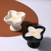 1个禅意风格水泥烛台，无焰香薰蜡烛容器，家居装饰