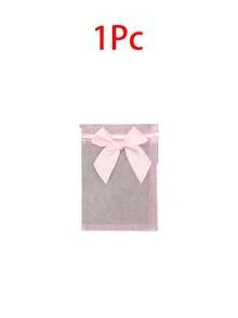 30个/20个/10个/1个粉色蝴蝶结透明抽绳袋，3.9x4.7英寸，玫瑰图案欧根纱礼品袋，婚礼回礼袋，圣诞节透明袋，小型礼品袋，珠宝袋，迷你抽绳袋，网状香囊袋，万圣节用品，圣诞节装饰品，圣诞节礼品包装袋，圣诞派对用品